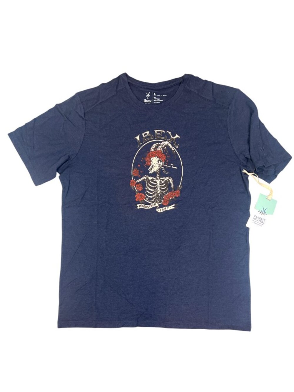 Ibex Journey Short Sleeve Tee Cosmos Woodstock New Mens $85